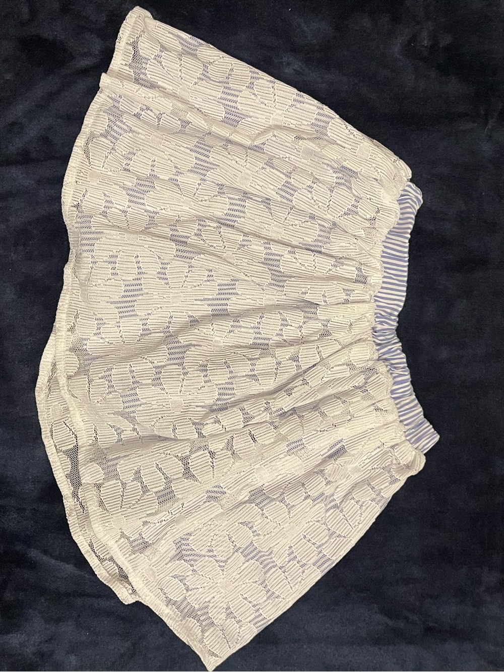 wonder nation White Lace Skirt with Light Blue Striped Waistband